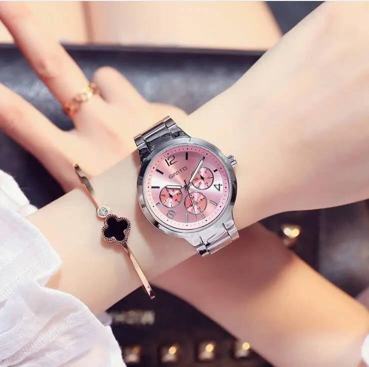 Часы Женская мода роскошные часы Reloj Mujer Нержавеющая сталь качество Алмазный