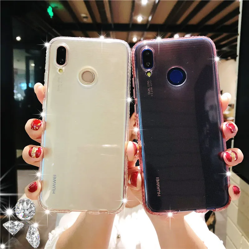Алмазный силиконовый чехол из ТПУ для Huawei P20 P30 Pro Mate 20 Lite Nova 4 3 мягкий Honor 8X 8A 7A 7C P Smart