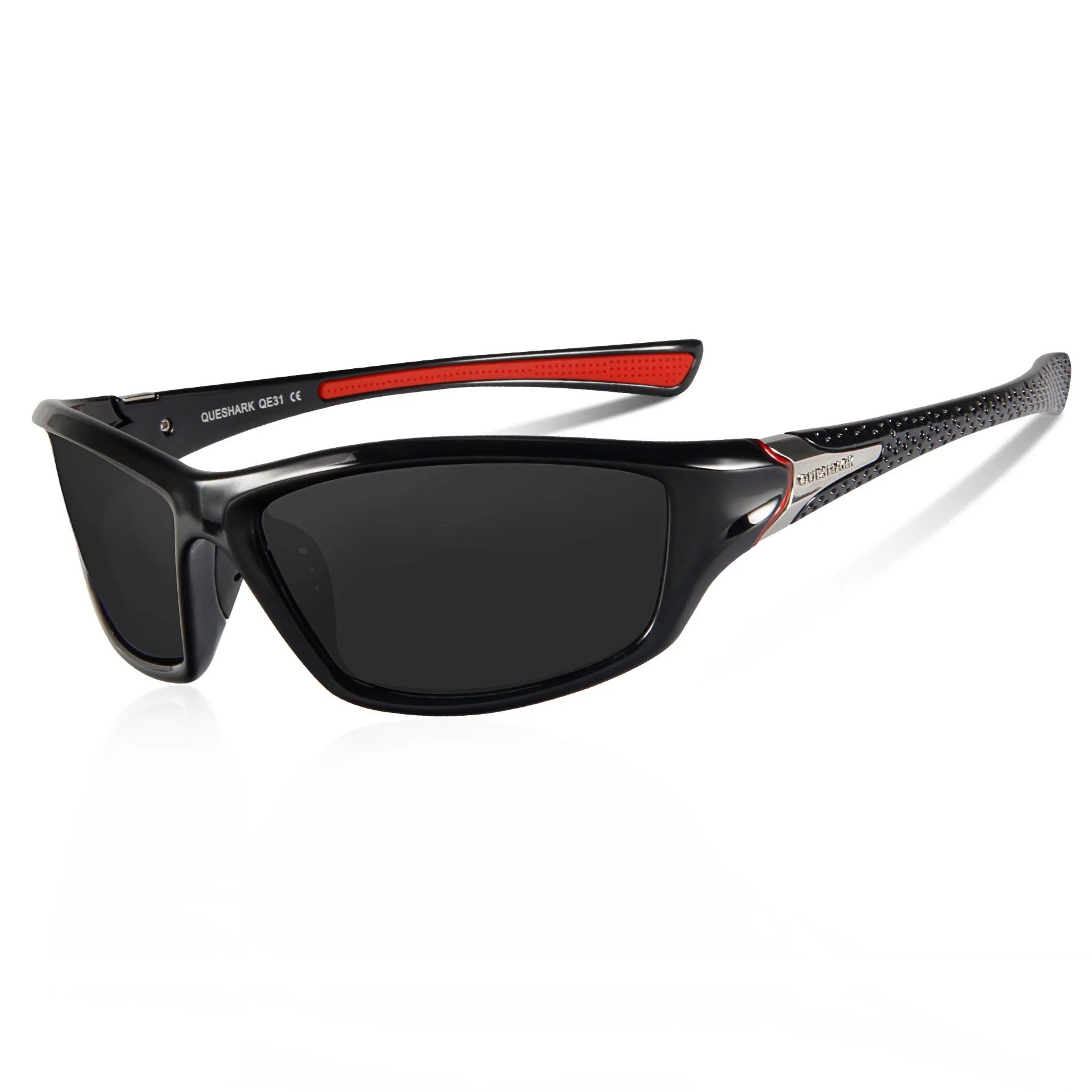 Black QUESHARK TR90 желтый Лен Очки для ночной езды УФ-защита очки для велоспорта походные очки для горной дороги велосипедные солнцезащитные очки - Цвет: Black
