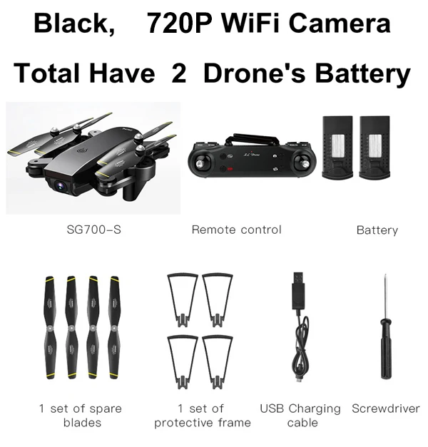 Black 720 2 battery Радиоуправляемый Дрон 720P 1080P 4K HD широкоугольная камера складной Квадрокоптер Профессиональный Квадрокоптер селфи Дрон 22 мин Время полета - Цвет: Black 720 2 battery