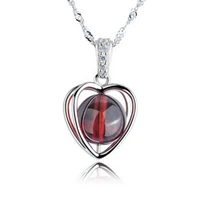 exquisite heart shaped zircon crystal necklace romantic small pendant necklace for woman flame heart gift jewelry