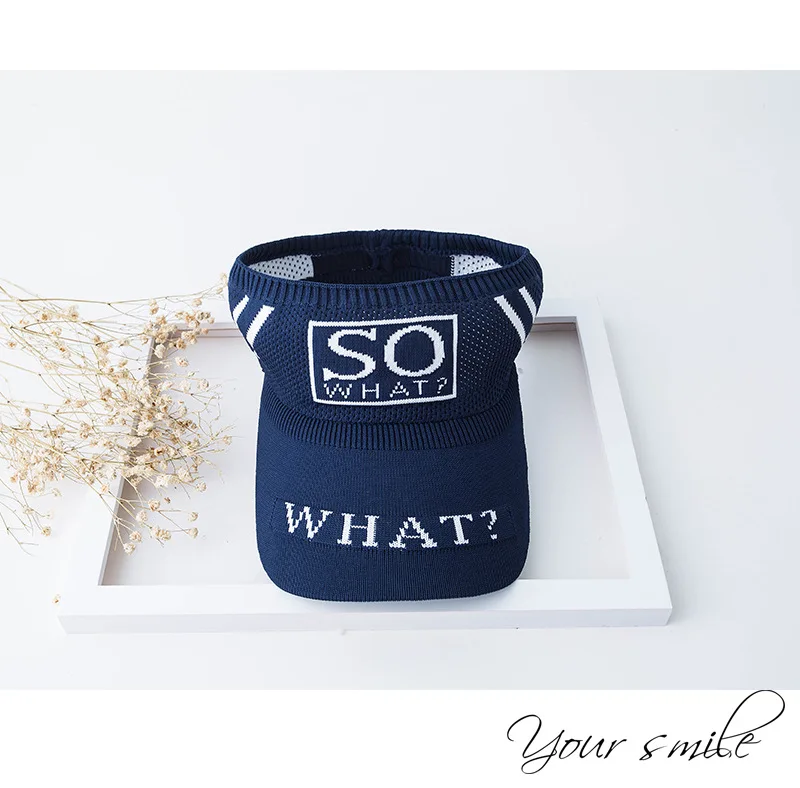 Летние женские вязаные шапки с козырьком от солнца Пляжная шапка надписью SO WHAT