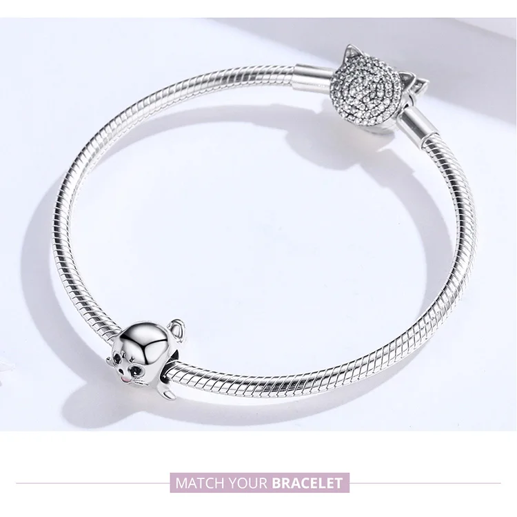 WOSTU морские бусины в форме льва, 925 пробы, Silve, животный Шарм, подходит для оригинального браслета, кулон для женщин, девушек, ювелирные изделия, подарки CQC1253