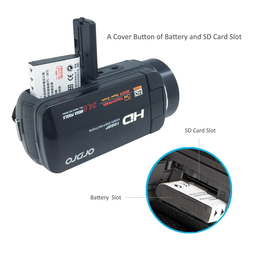 Ordro HDV Z80 Цифровая видеокамера HD 1080P 30FPS запись 10x оптический зум Камера с