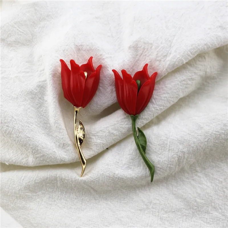 2020 Бесплатная доставка красная тюльпановая брошь пальто женские Аксессуары