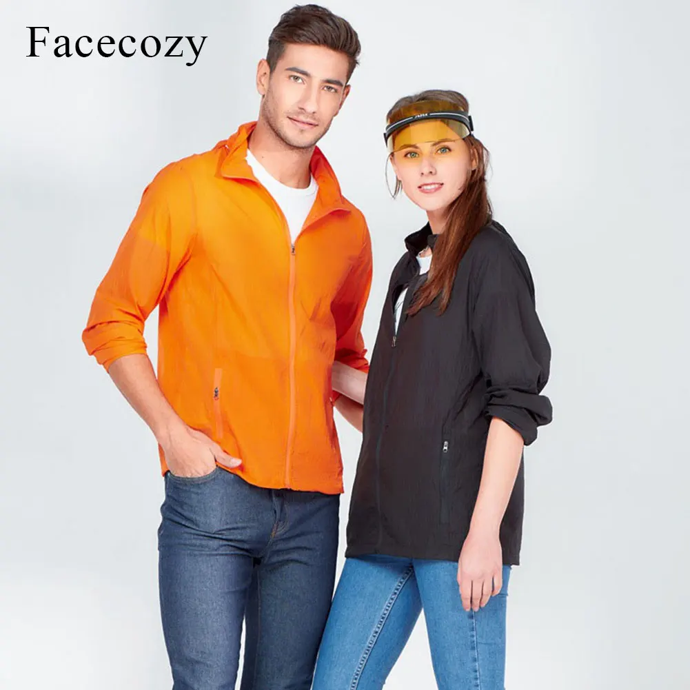 Facecozy Мужская и женская дышащая спортивная куртка летняя Солнцезащитная