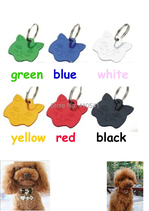 Этикетки для домашних животных разноцветные 200 шт./лот алюминиевый сплав 23*23 мм|pet