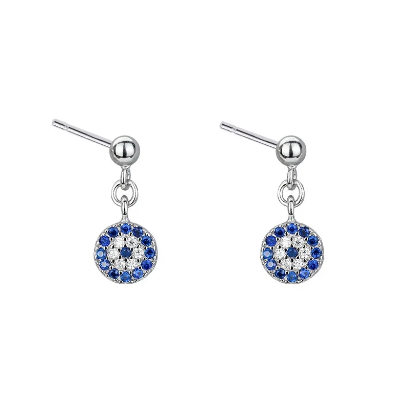 Evil eye Серьги 100% стерлингового серебра 925 пробы ювелирные изделия мода
