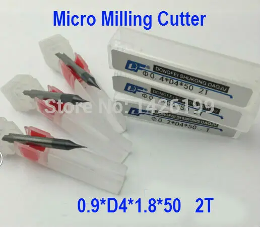Micro Milling Cutter  2F-0.9mm,  0.9*D4*1.8*50mm, alloy   milling cutter,CNC milling machine, CNC milling tools, Nc tool