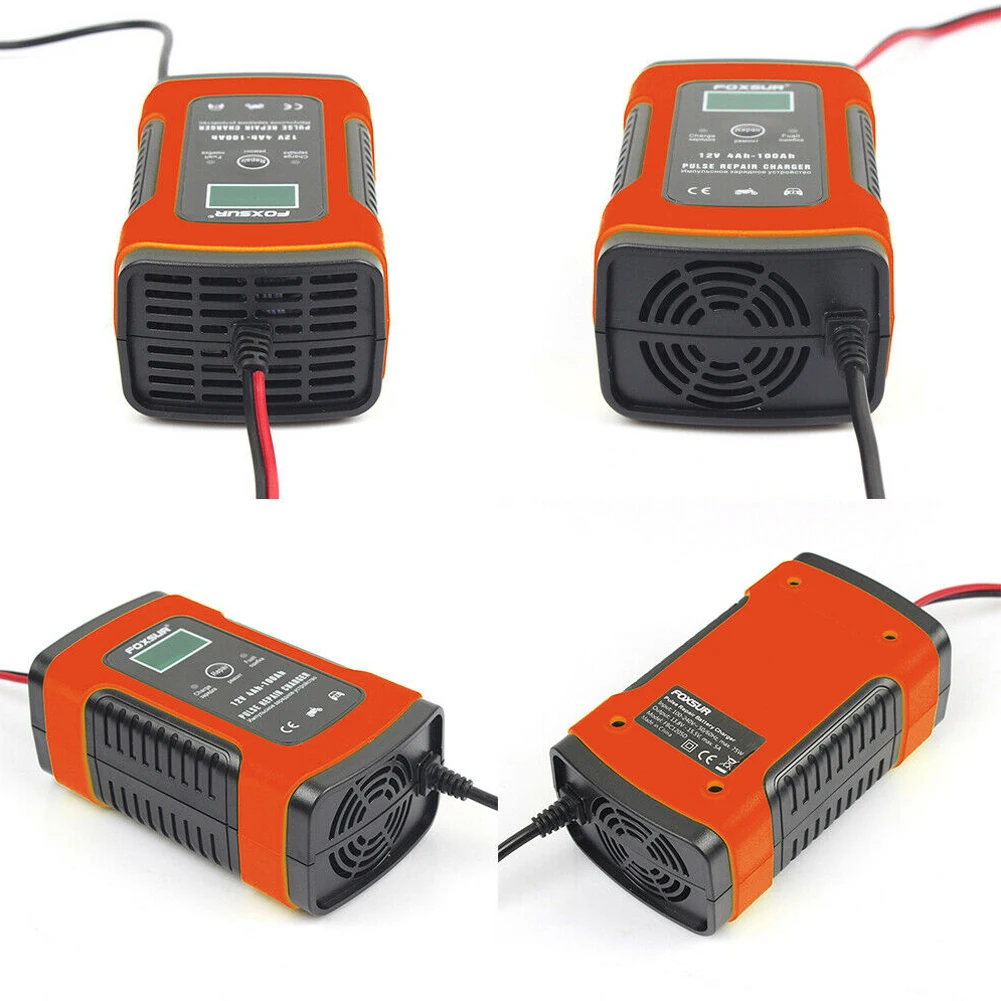 high quality 6A 12V Smart Lead-acid Battery Charger Maintainer Trickle For Car Motorcycle