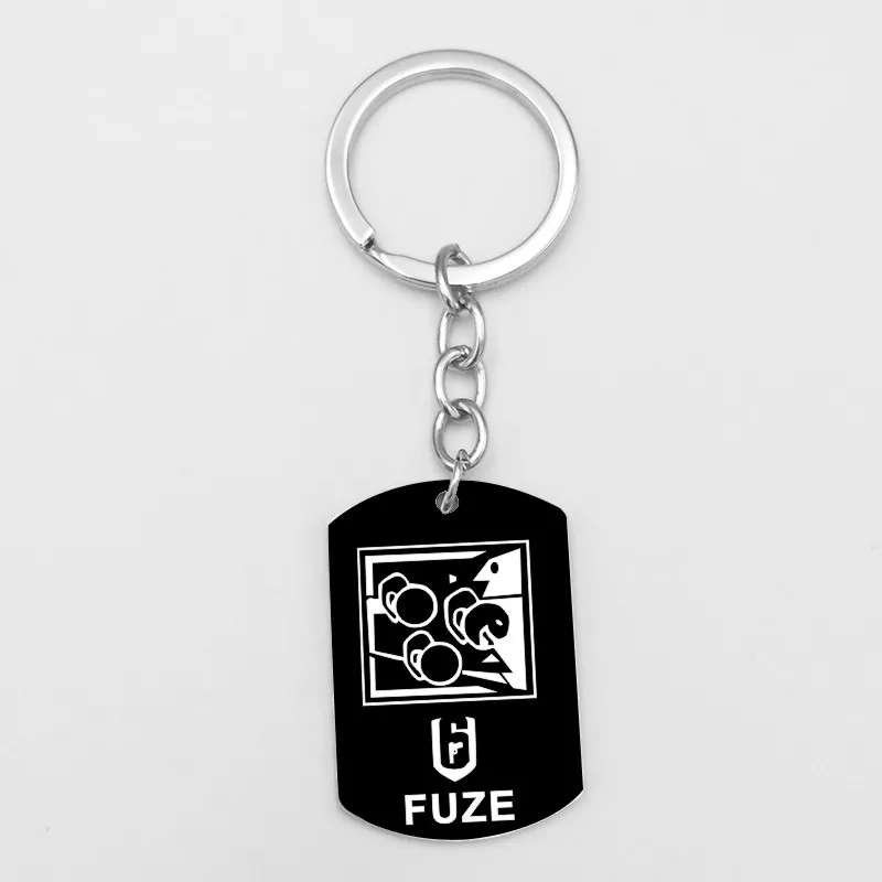 FUZE Новая игра Rainbow Six 6 Siege брелки череп BLACKEARD бандит алиби ASH FINKA IQ FUZE DOC брелок из нержавеющей стали - Цвет: FUZE