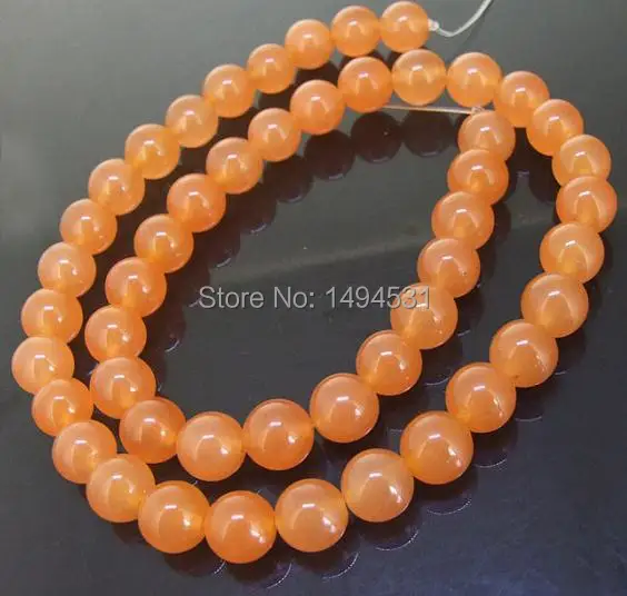 

Hig- Quality - Round 8MM Orange Gem-stone Loose Beads One Strand 15inch - Free Shipping