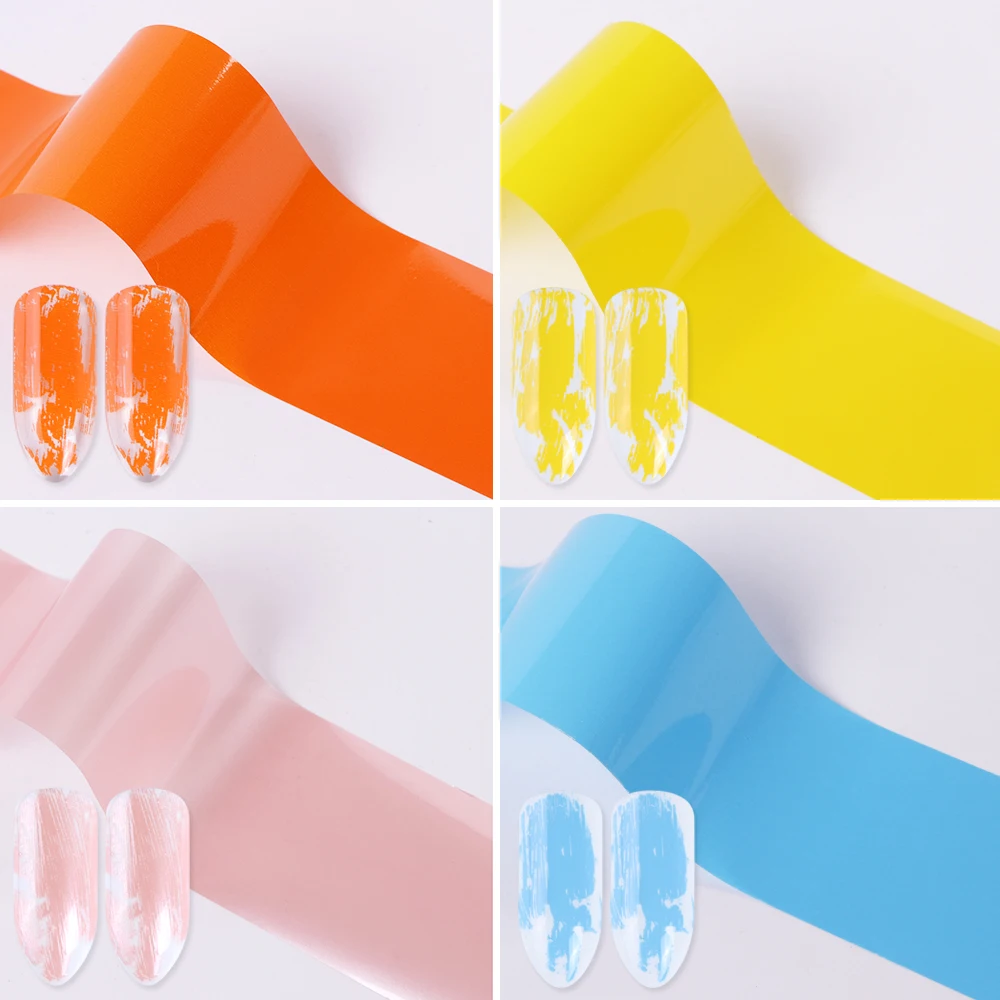 120 meter Candy Color Nail Transfer Foil Polish Sticker Blue/Yellow/Pink Roll Adhesive Decor for Art Design LA898 | Красота и