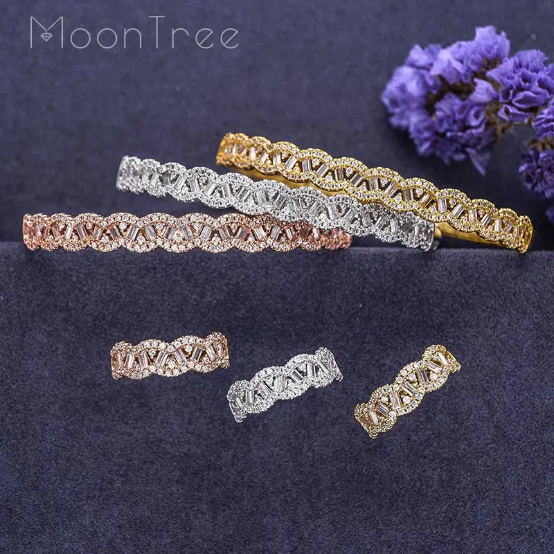 MoonTree Новое поступление 3 цвета модные роскошные блестящие Ful AAA кубического