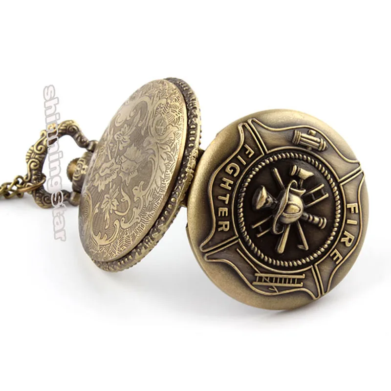 Винтажные бронзовые кварцевые карманные часы с цепочкой милое ожерелье подвеска