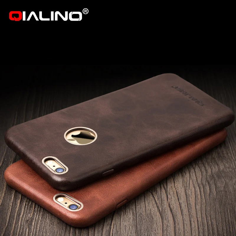 Qialino телячьей кожи Пояса из натуральной чехол для телефона iPhone 6 S плюс ультра