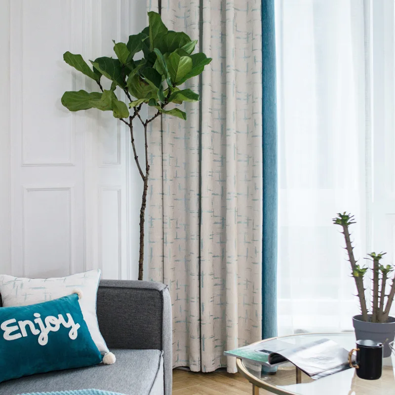 Простая Штора для гостиной в скандинавском стиле Современная затемненная