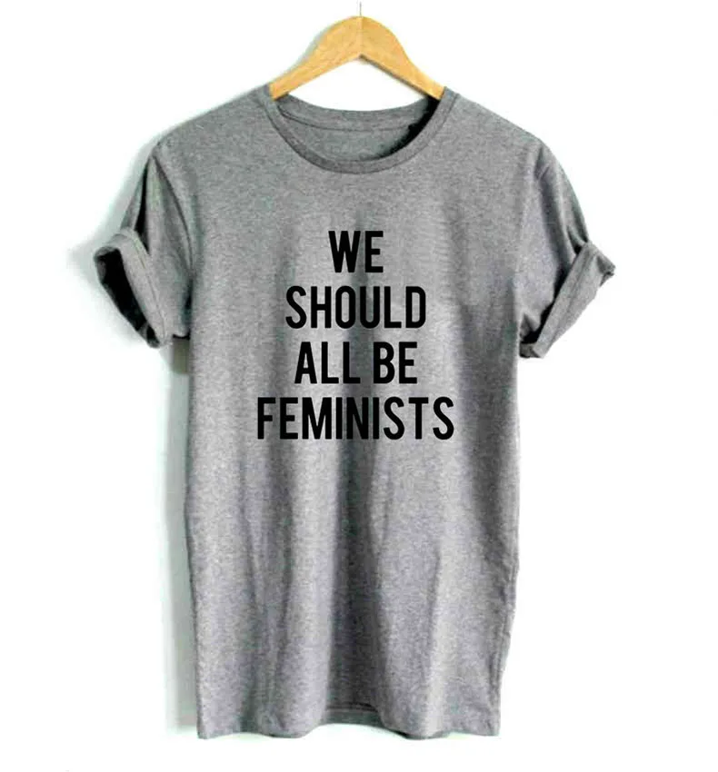 Футболка женская хлопковая с надписью we be all feminists|Футболки| |