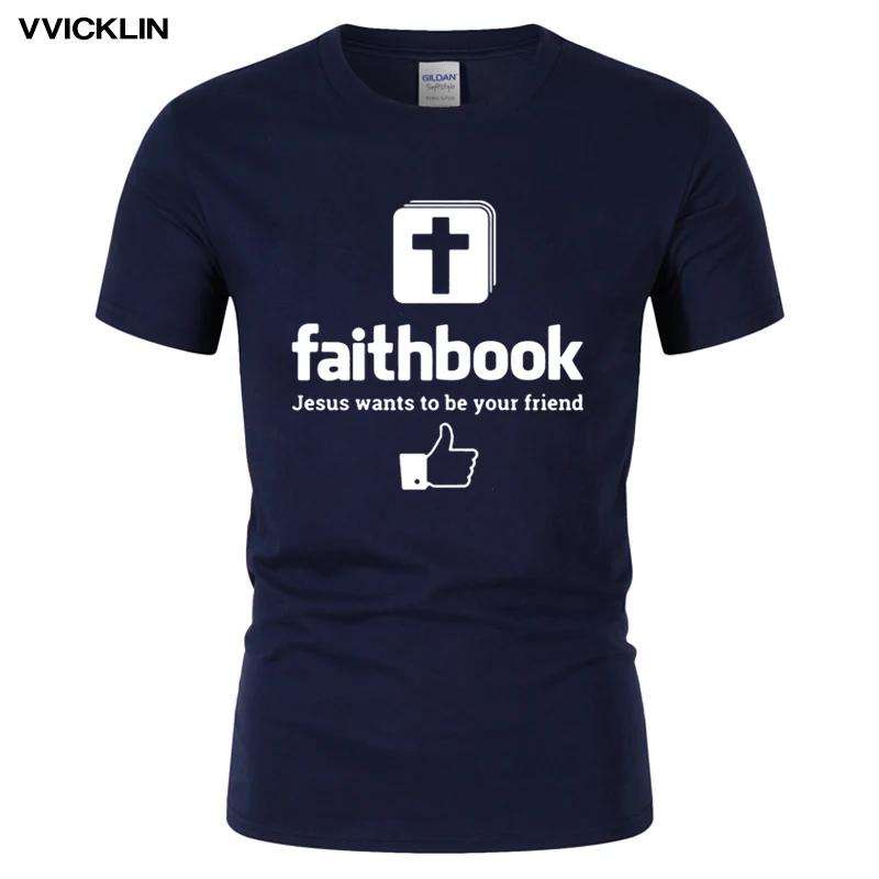 Короткий рукав Футболка Jesus Иисус хочет быть вашим другом Faithbook подарок футболки