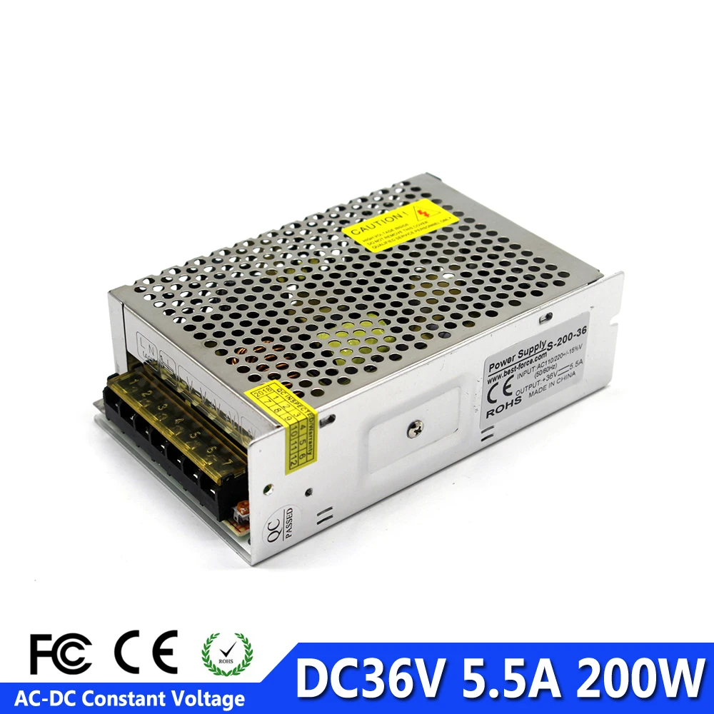 Высококачественный 36V 5.5A 200W стабилизированный импульсный источник питания для
