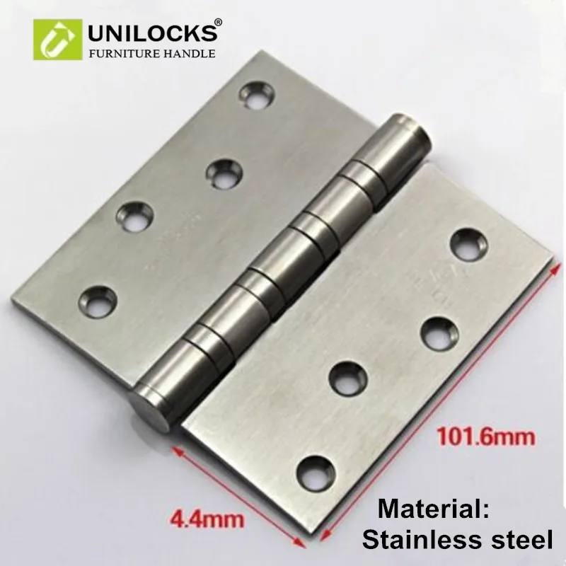 Stain Nickel Unilocs 1 пара нержавеющая сталь/твердая латунь шарикоподшипник дверная петля(4 дюйма* 4 дюйма* 3,0 мм - Цвет: Stain Nickel
