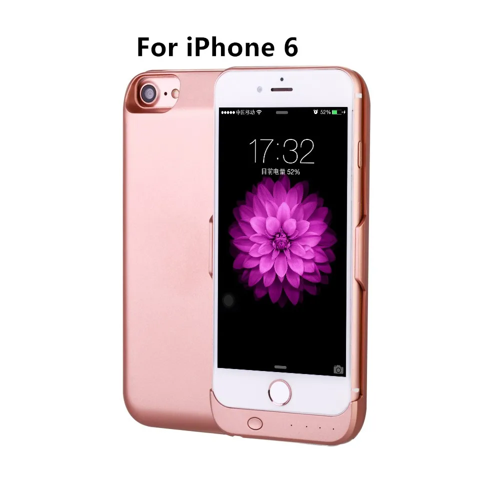 Pink for iPhone 6 Чехол для аккумулятора для iPhone 7, 8, 6, 6 S, 6000 мА/ч, внешний аккумулятор, чехол для зарядки, портативный внешний аккумулятор, Fundas, чехол для зарядного устройства для iPhone 8 - Цвет: Pink for iPhone 6