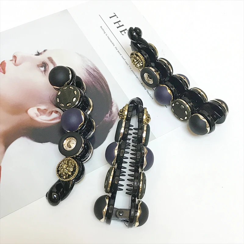 Dcm 10 11 см точка мозаика акрил банан клипы волос девушки когти Hairwear Брендовые
