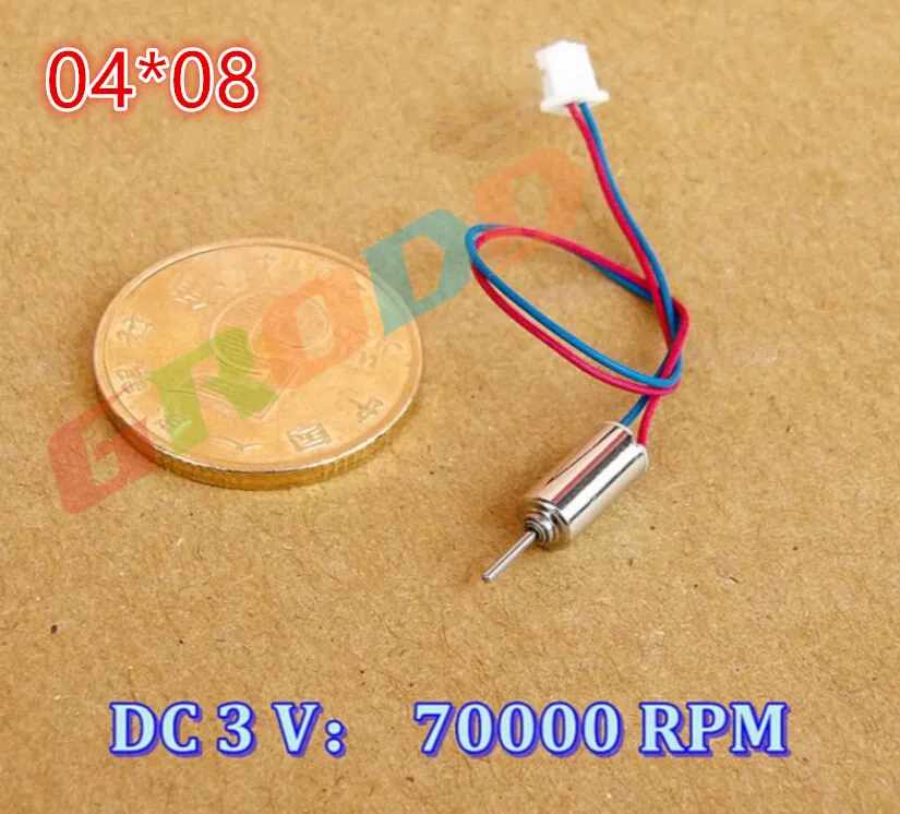 600 шт./лот высокоскоростной модель самолета DC Coreless Двигатель 04*08/3 В 70000 об./мин. для