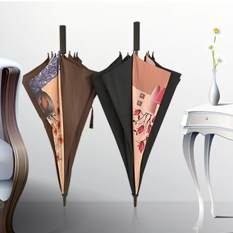 Бренд большие длинные прямые ручка тюльпанов Солнечный Дождей Зонтик Для мужчин