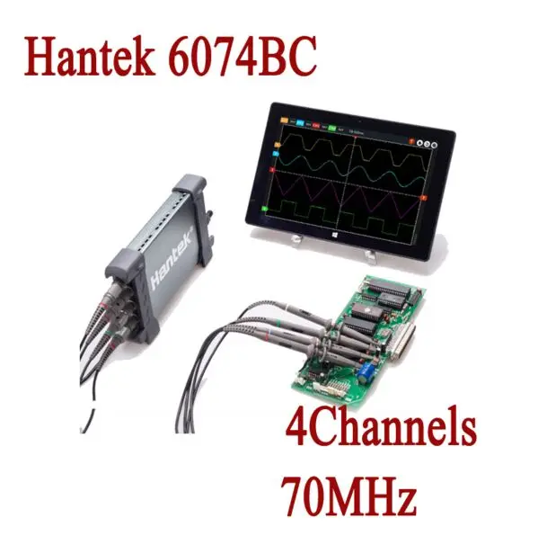 Hantek 6074BC PC USB Oscilloscopes 4Channels 70MHz bandwidths 1GSa/s Sample Rate Excelent Function | Инструменты - Фото №1