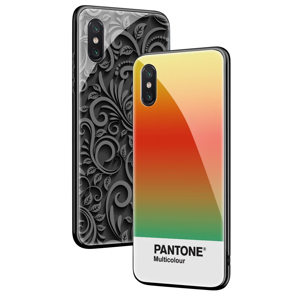 Стеклянный чехол для телефона для iphone 11 Pro 7Plus X SE DIY Pantone чехол из закаленного стекла для телефона для iphone 8 5S 5 6 6s XS Max XR уникальный