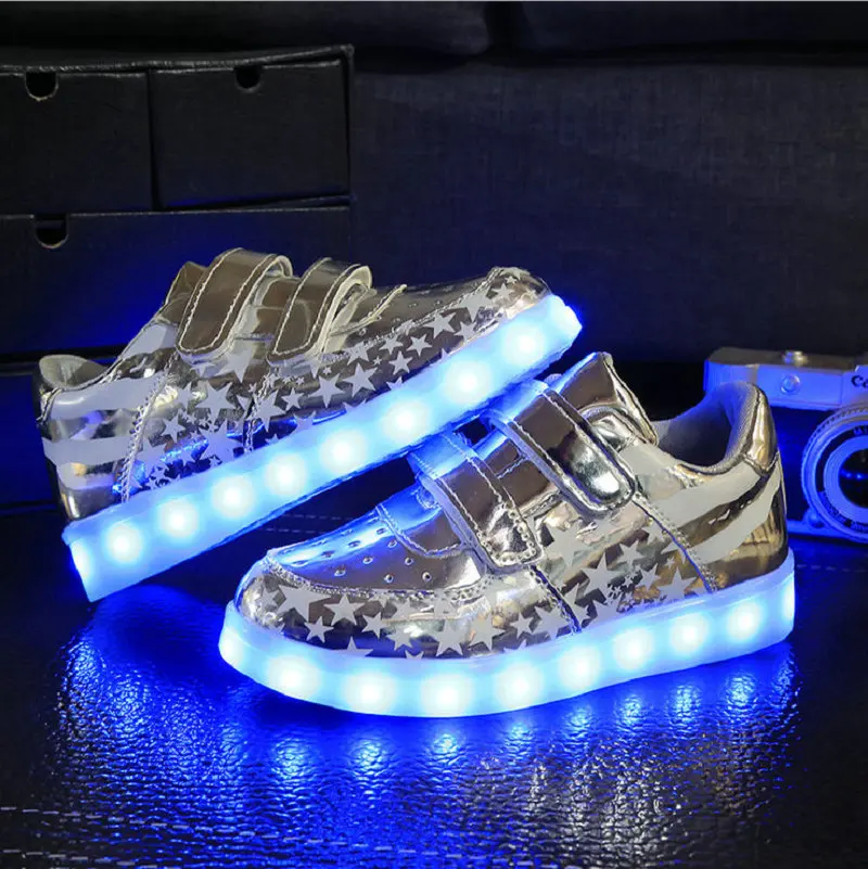 2018 Новый Лидер продаж Детские кроссовки с usb-зарядкой светодиодный светящиеся