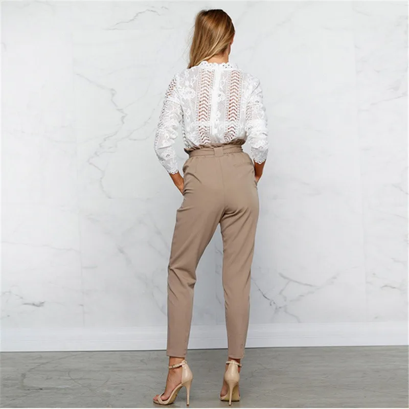 

6 Colors OL High Waist Harem Pants Women Elegant Ankle Length Office Work Pants Autumn Style Casual Pants Female Black Trousers