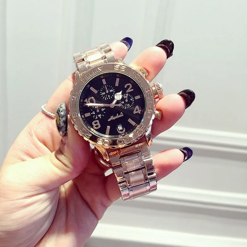 Часы наручные кварцевые для мужчин и женщин золотистые розовые 2020|wristwatch brand|wristwatch