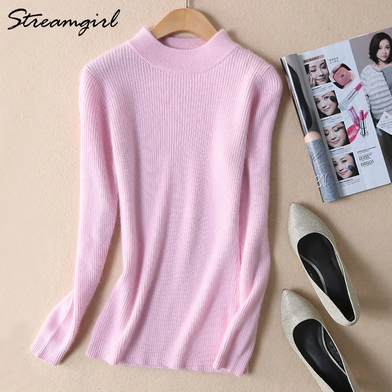 Pink Streamgirl, водолазка, женский свитер, кашемир, Inverno, женские зимние свитера и пуловеры, шерстяной свитер, водолазка для женщин - Цвет: Pink