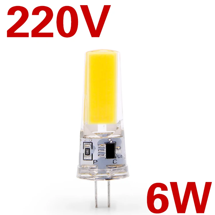 G4 6W 220V EnwYe светодиодный G4 G9 лампочка AC/DC 12V 220V 3W 6W COB SMD светодиодный светильник заменить галогенный прожектор - Испускаемый цвет: G4 6W 220V