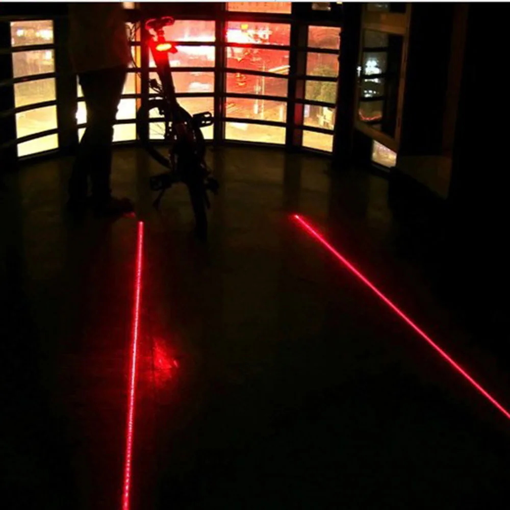 Велосипедный фонарь заднего светильник велосипед Предупреждение светильник светодиодный 2 лазера 7 Режим луч велосипед ночной езды Предупреждение светильник езда на велосипеде светильник