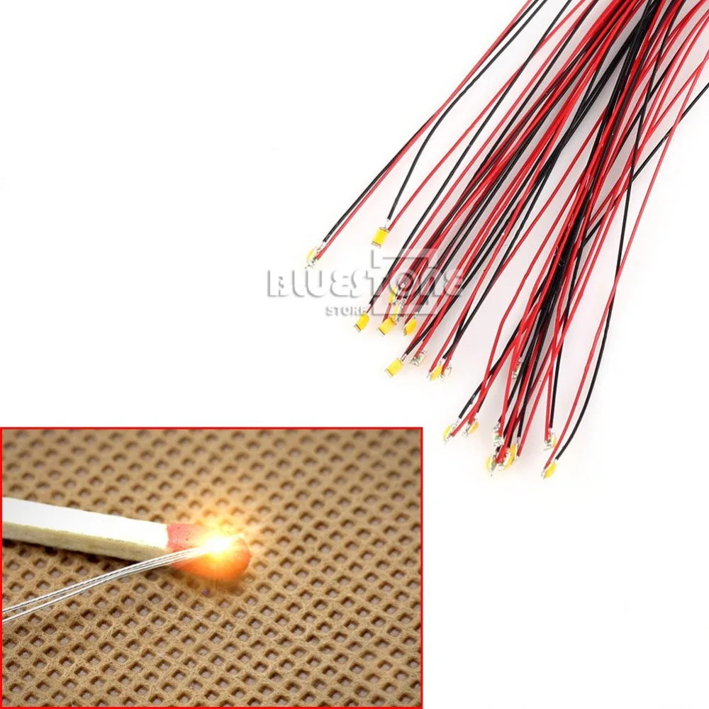 20 шт. T0603WM предварительно припаянные Проводные провода micro litz теплый белый SMD Led 0603