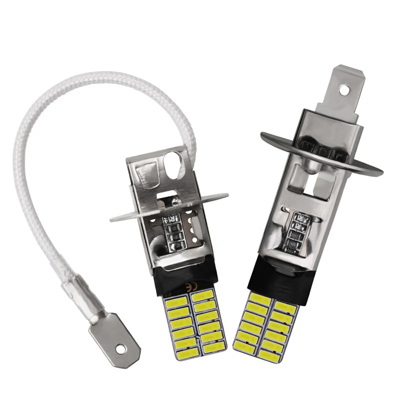 2 шт. супер яркие светодиодсветодиодный лампы H1 H3 4014 24SMD 6000 К|Автомобильная
