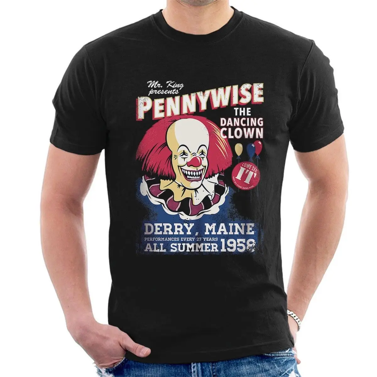 Футболка PENNYWISE IT танцующий клоун Стивен Кинг взрослые женщины дети футболка F12