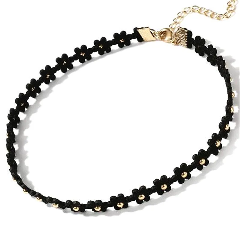 Simple Black Flower Choker Necklace Women Fashion Jewelry Bijoux Punk Design Elegant Gift New Arrivl | Украшения и аксессуары