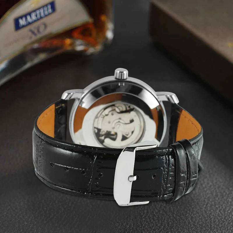 T WINNER мужские часы повседневные автоматические Скелет аналогичный кожаный