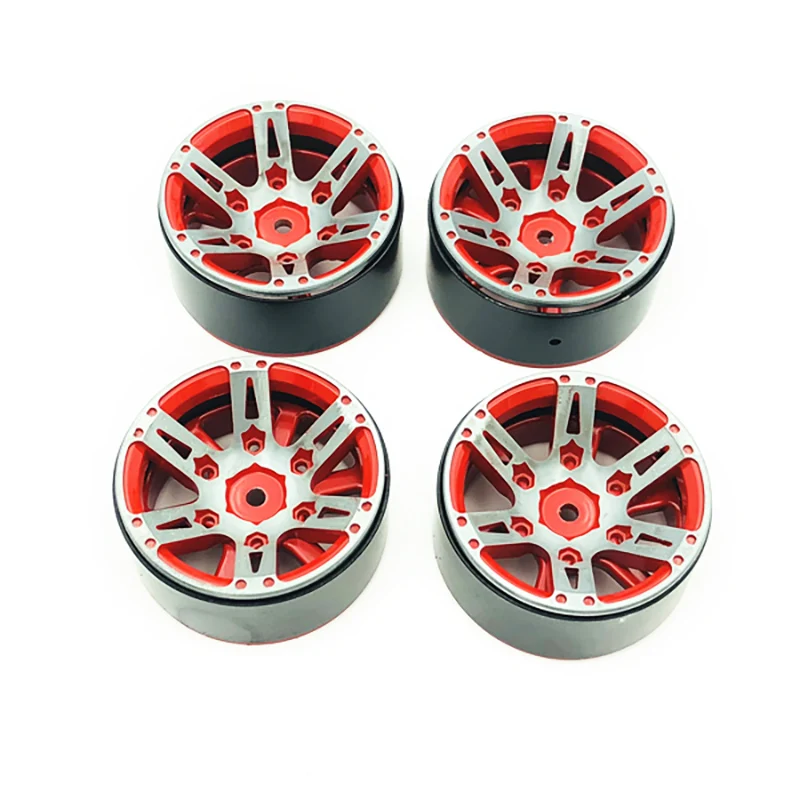 Red 4 шт. Rc Рок гусеничное колесо обод 1,9 дюймов Beadlock для 1/10 осевая Scx10 90046 Tamiya по супер скидке Cc01 D90 D110 Tf2 Traxxas Trx-4 - Цвет: Red