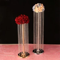gold and silver acrylic crystal wedding table centerpiececrystal pillar flower stand road leads 1 lot 10 pcs