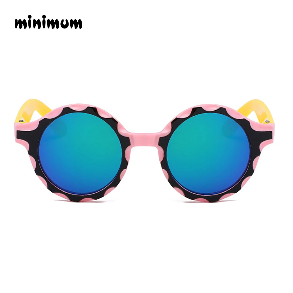 Минимальное солнце круглый милые детские солнечные очки UV400 девушка милые стаканы Детские безопасности ребенка удобные очки детский солнцезащитный экран солнцезащитные очки