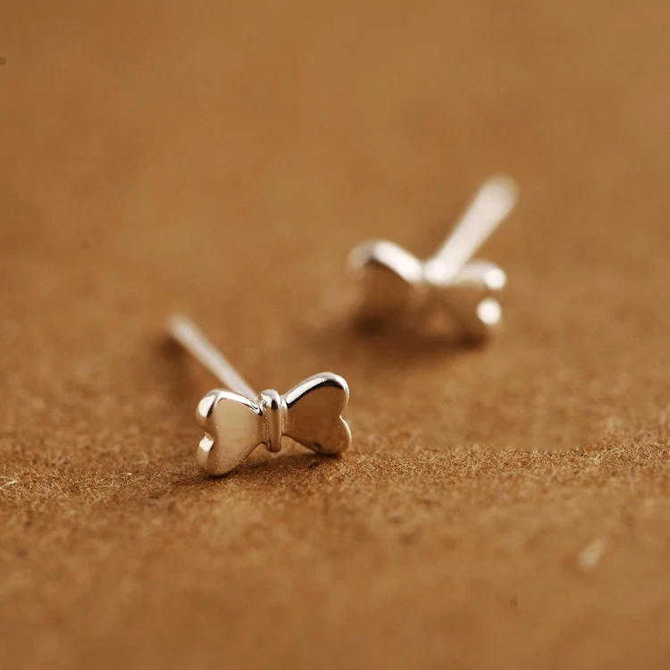 925 white nail simple smooth small butterfly pure fungus jewelry factory direct sales | Украшения и аксессуары