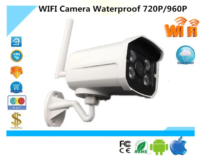 IP беспроводной Wi Fi AP пуля камера IP66 водостойкий 960 P/720 P Аудио Infared ночного видения