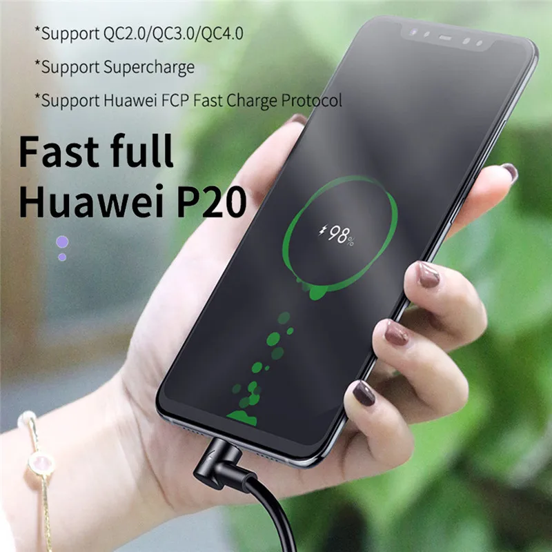 5A usb type-C кабель 1 м 2 м 3 м круглая головка 90 градусов быстрая зарядка кабель type-C для Xiaomi huawei P30 P20 mate 20 Pro