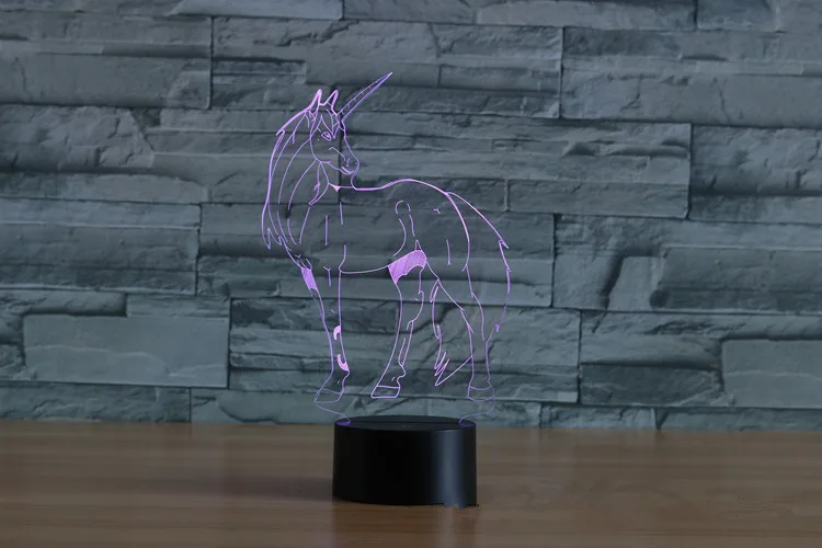 3D лампа ночник семь цветов Животные Многоцветный RGB лампа Рождественский Декор Детские Подарочные игрушки сенсорный пульт дистанционного управления настольная лампа