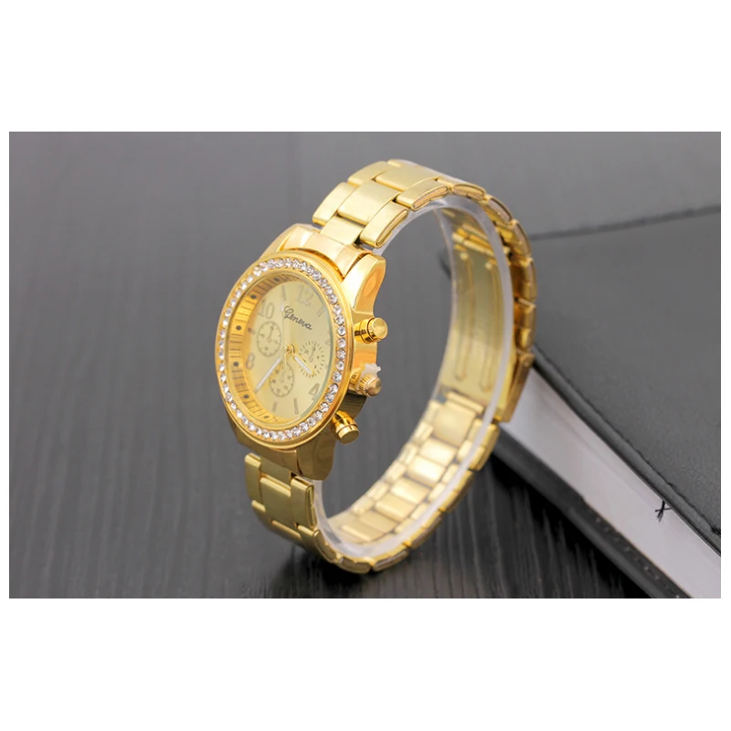 Женева классические роскошные часы со стразами женские модные Relogio Feminino Reloj Mujer